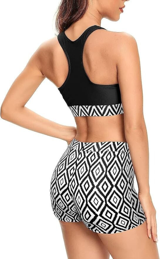 Shekini Women's High Waist Bikini Swimsuit Swimming Costume Swimwear BNWT