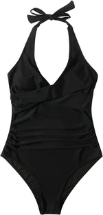 RXRXCOCO Women's Halter High Waist Tummy Control Swimsuit Swimming Costume BNWT