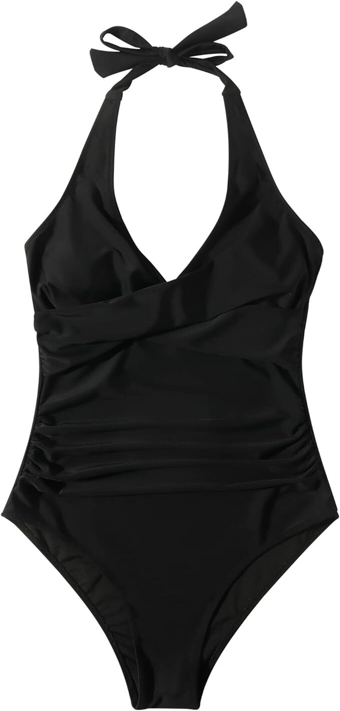 RXRXCOCO Women's Halter High Waist Tummy Control Swimsuit Swimming Costume BNWT