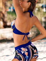 CheChury Women's Padded High Waist Push-Up Bikini Swimsuit Swimming Costume BNWT