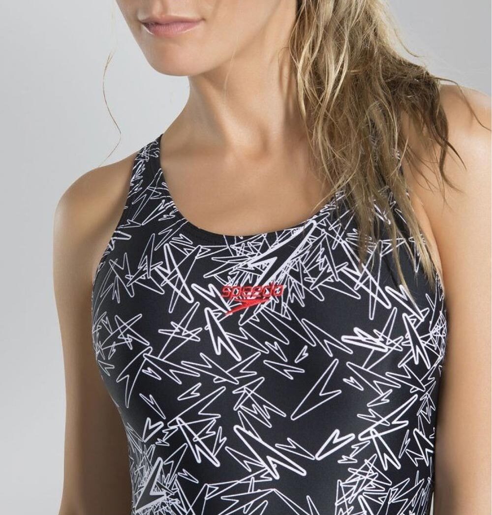 Speedo Women's Boom Allover Muscleback Swimsuit Swimming Costume BNWT