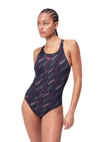 Speedo Women's Hyperboom Allover Medalist Swimsuit Swimming Costume BNWT