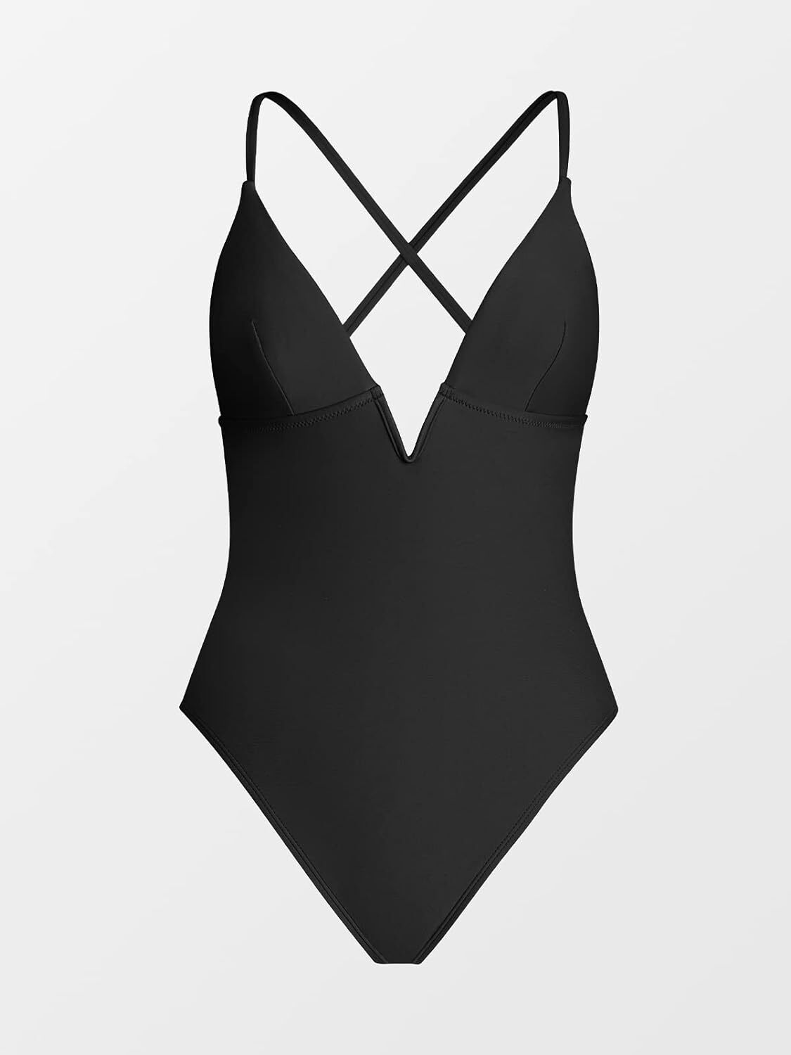 Cupshe Women's Deep V Neck Criss Cross Back Swimsuit Swimming Costume BNWT