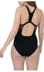 Speedo Women's Boomstar Splice Flyback Swimsuit Swimming Costume Black Pink BNWT