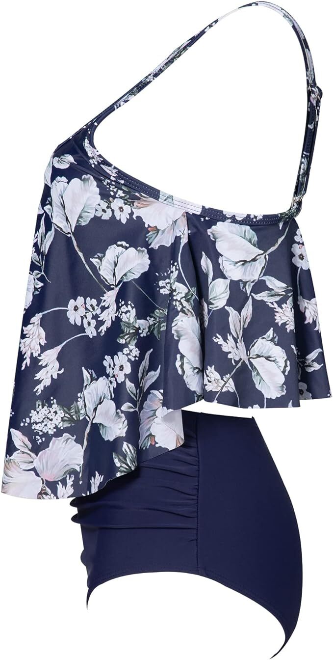 RXRXCOCO Women's Padded Tankini High Waist Swimsuit Swimming Costume BNWT