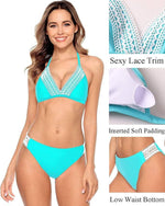 Attraco Women's Padded Bikini Lace Two Piece Swimsuit Swimming Costume BNWT