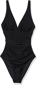 Amazon Essentials Women's Plunge Shaping Swimsuit Swimming Costume Black BNWT