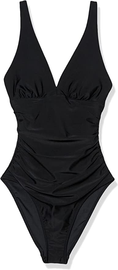 Amazon Essentials Women's Plunge Shaping Swimsuit Swimming Costume Black BNWT