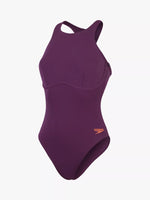 Speedo Women's Racer Zip Swimsuit with Swim Bra Swimming Costume BNWT