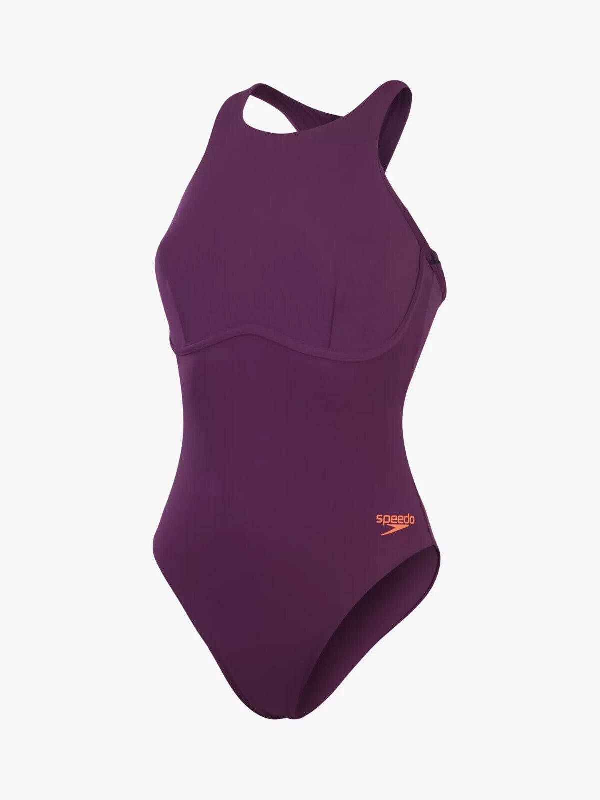 Speedo Women's Racer Zip Swimsuit with Swim Bra Swimming Costume BNWT