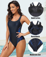 Attraco Women's Padded Racerback Swimsuit Swimming Costume Swimwear BNWT