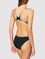 Arena Women's One Big Logo Black/Silver Swimsuit Swimming Costume BNWT