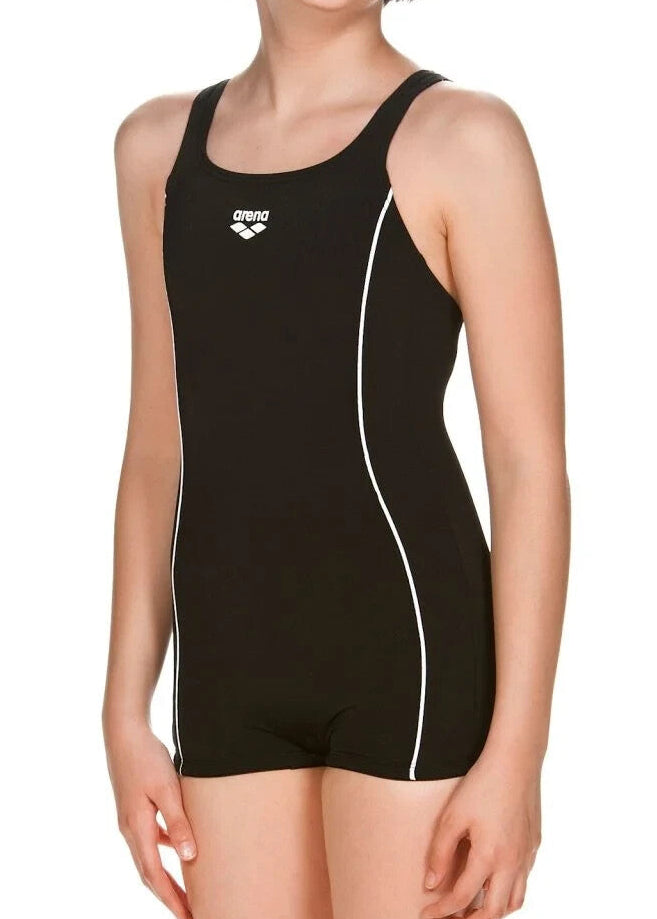Arena Girl's Combi-Short Finding Swimsuit Swimming Costume Legsuit Black BNWT