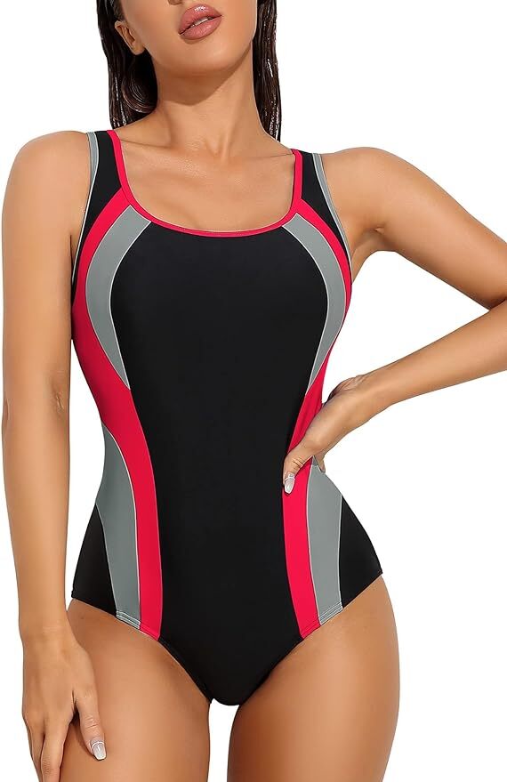 Attraco Women's Padded Racerback Swimsuit Swimming Costume Swimwear BNWT