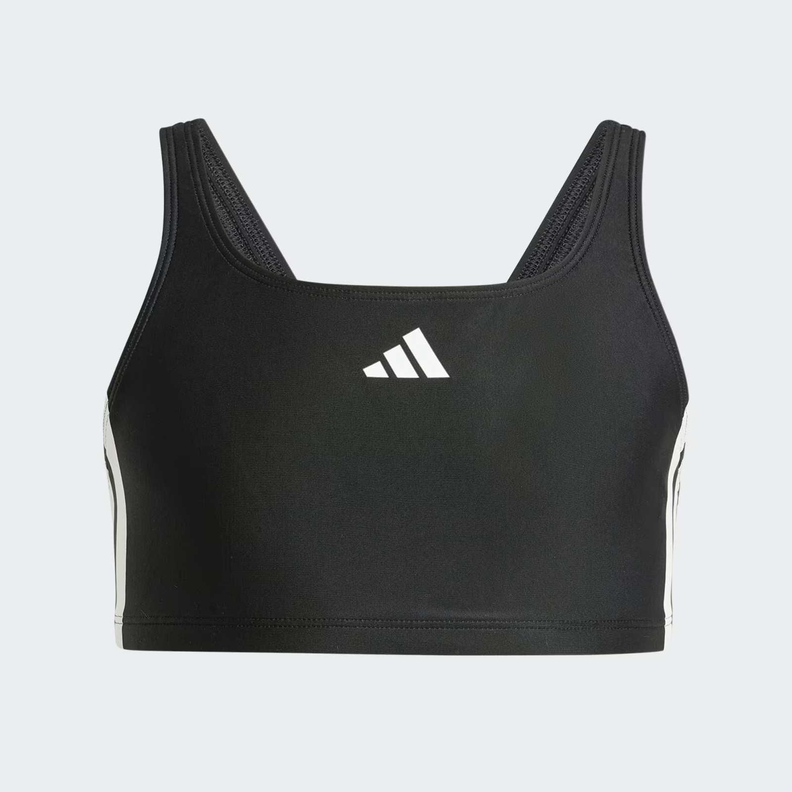 Adidas Girl's 3 Three Stripe V-Back Bikini Kids Swimsuit Swimming Costume BNWT