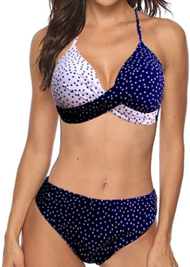 CheChury Women's Halter Twist High Waist Bikini Swimsuit Swimming Costume BNWT