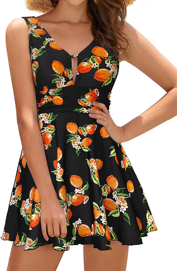 Shekini Women's V-Neck Swim Dress Swimsuit Swimming Costume Boyshort BNWT