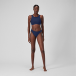 Speedo Women's Solid High Neck Crop Top Swimsuit Swimming Costume Swimwear BNWT