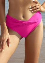 Shekini Women's Twist Front Bikini Bottom Swimsuit Swimming Costume Ruched BNWT