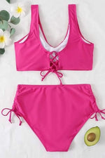 CheChury Women's High Waist Twist Front Bikini Swimsuit Swimming Costume BNWT