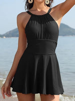 Shekini Women's Ruched Swim Dress Swimsuit Swimming Costume Skirt Boy Short BNWT