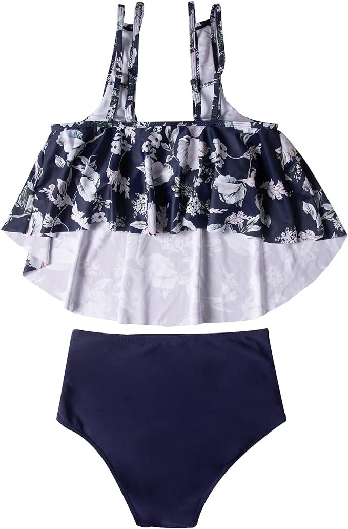 RXRXCOCO Women's Padded Tankini High Waist Swimsuit Swimming Costume BNWT
