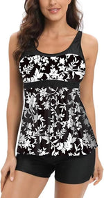 AOQUSSQOA Women's Tankini with Shorts Swimsuit Swimming Costume Swimwear BNWT