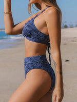 Cupshe Women's High Waisted Criss-Cross Bikini Swimsuit Swimming Costume BNWT