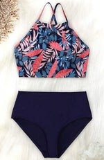 CharmLeaks Women's Padded High Neck Bikini Swimsuit Swimming Costume BNWT
