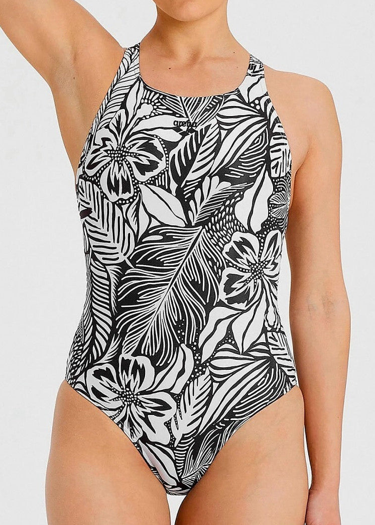 Arena Women's Tropical Print Swim Pro Back Swimsuit Swimming Costume BNWT