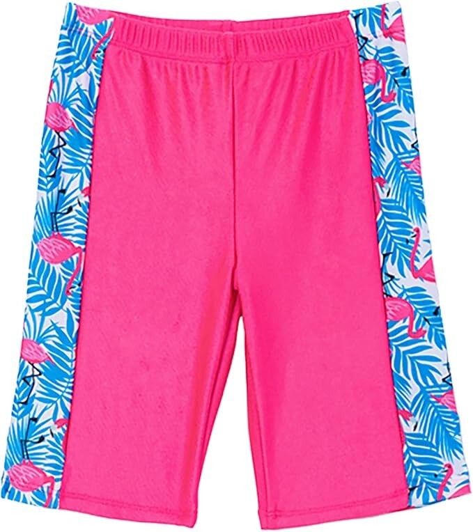 Ikali Girl's 3 Piece Rash Swimsuit Swimming Costume Swim Ruffle Kids Flamingo