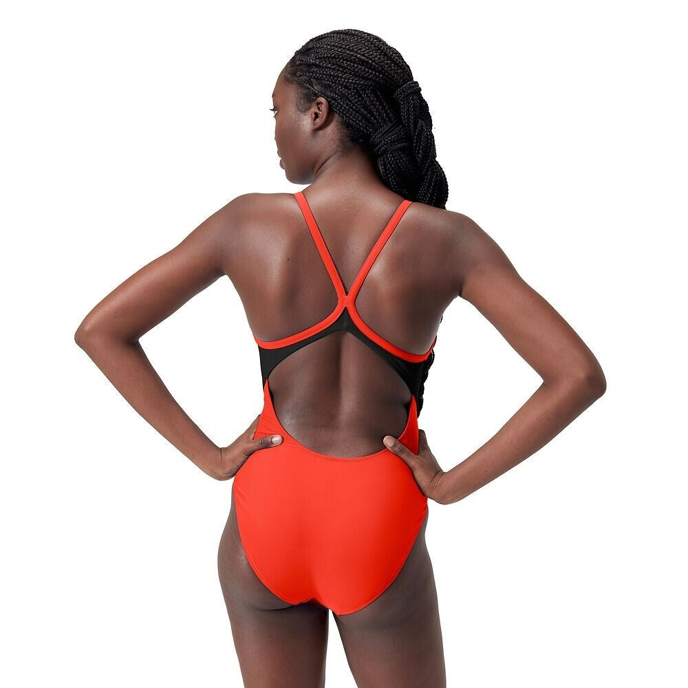 Speedo Women's Colourblock Racerback Swimsuit Swimming Costume Swimwear BNWT