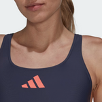 Adidas Women's 3 Bars One Piece Swimsuit Swimming Costume HR6471 BNWT