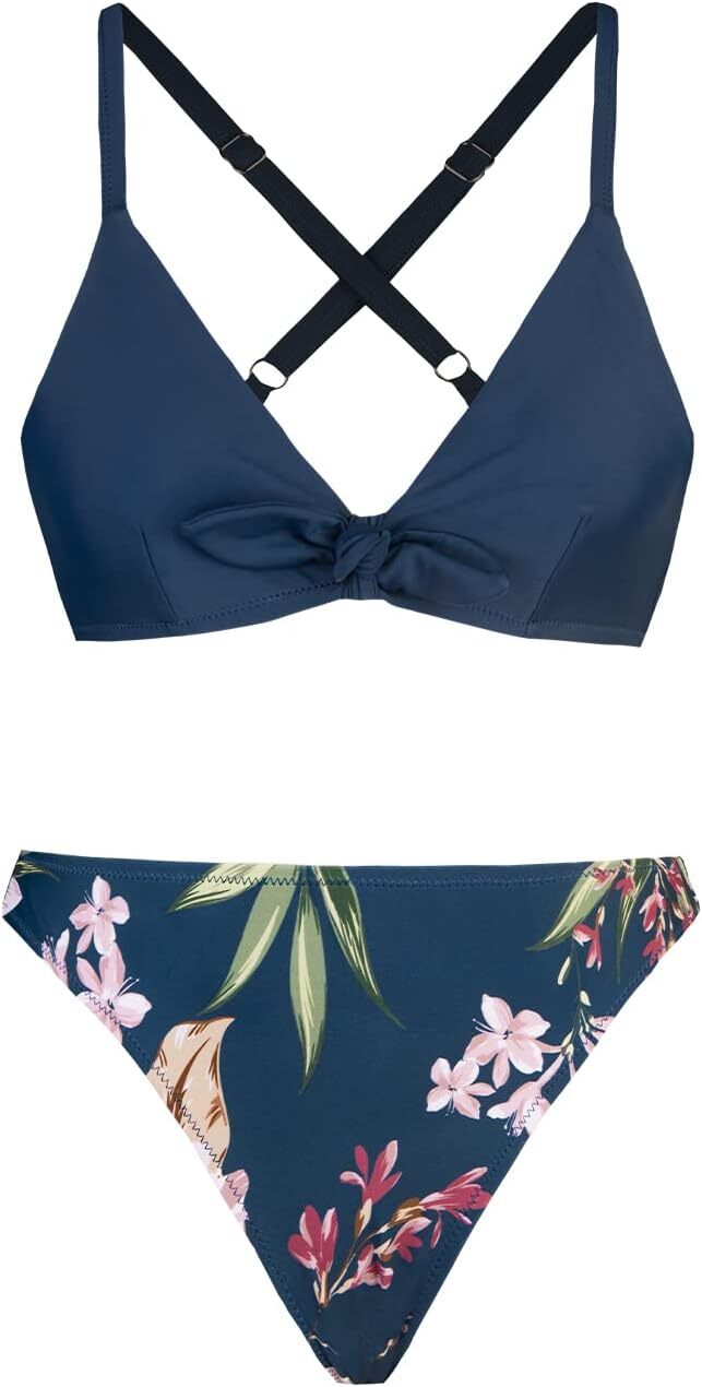 Cupshe Women's Knotted Floral Low Rise Bikini Swimsuit Swimming Costume BNWT