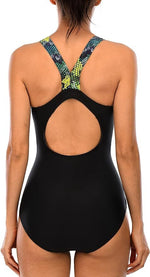 CharmLeaks Women's Padded Colour Block Racerback Swimsuit Swimming Costume BNWT