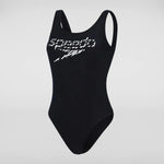 Speedo Women's Logo Deep U-Back High Leg Swimsuit Swimming Costume BNWT