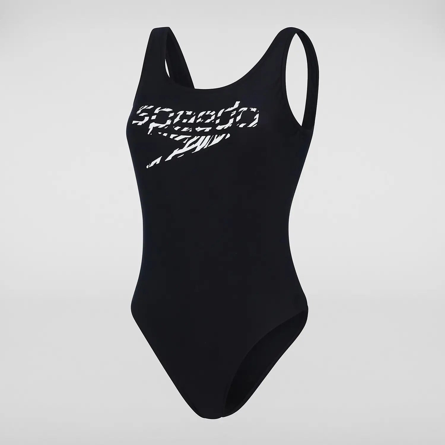 Speedo Women's Logo Deep U-Back High Leg Swimsuit Swimming Costume BNWT