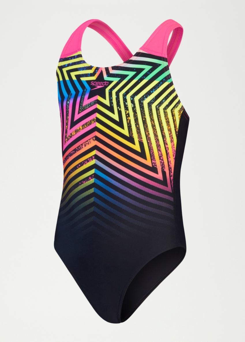 Speedo Girl's Digital Placement Splashback Swimsuit Swimming Costume Kids BNWT