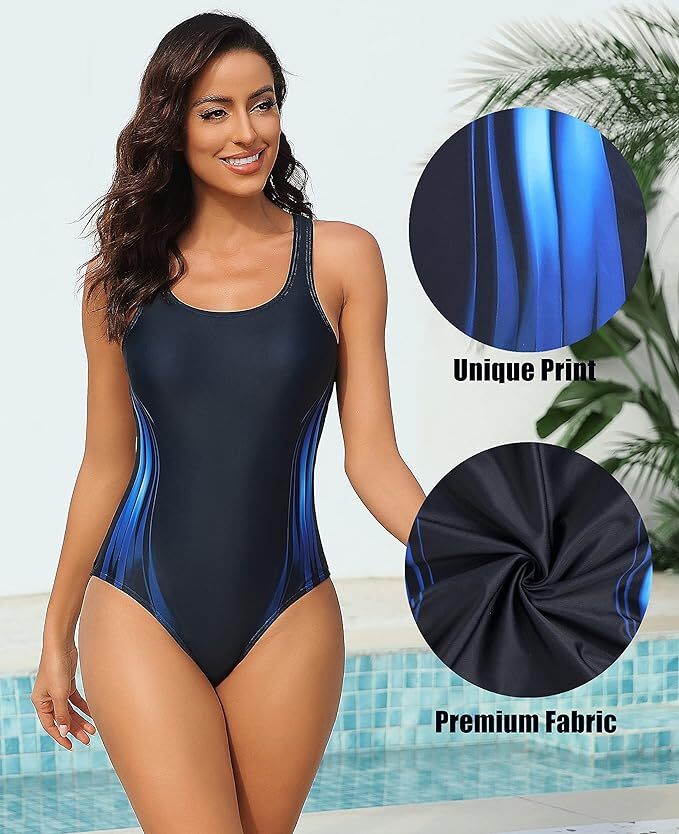 Attraco Women's Padded Racerback Swimsuit Swimming Costume Swimwear BNWT