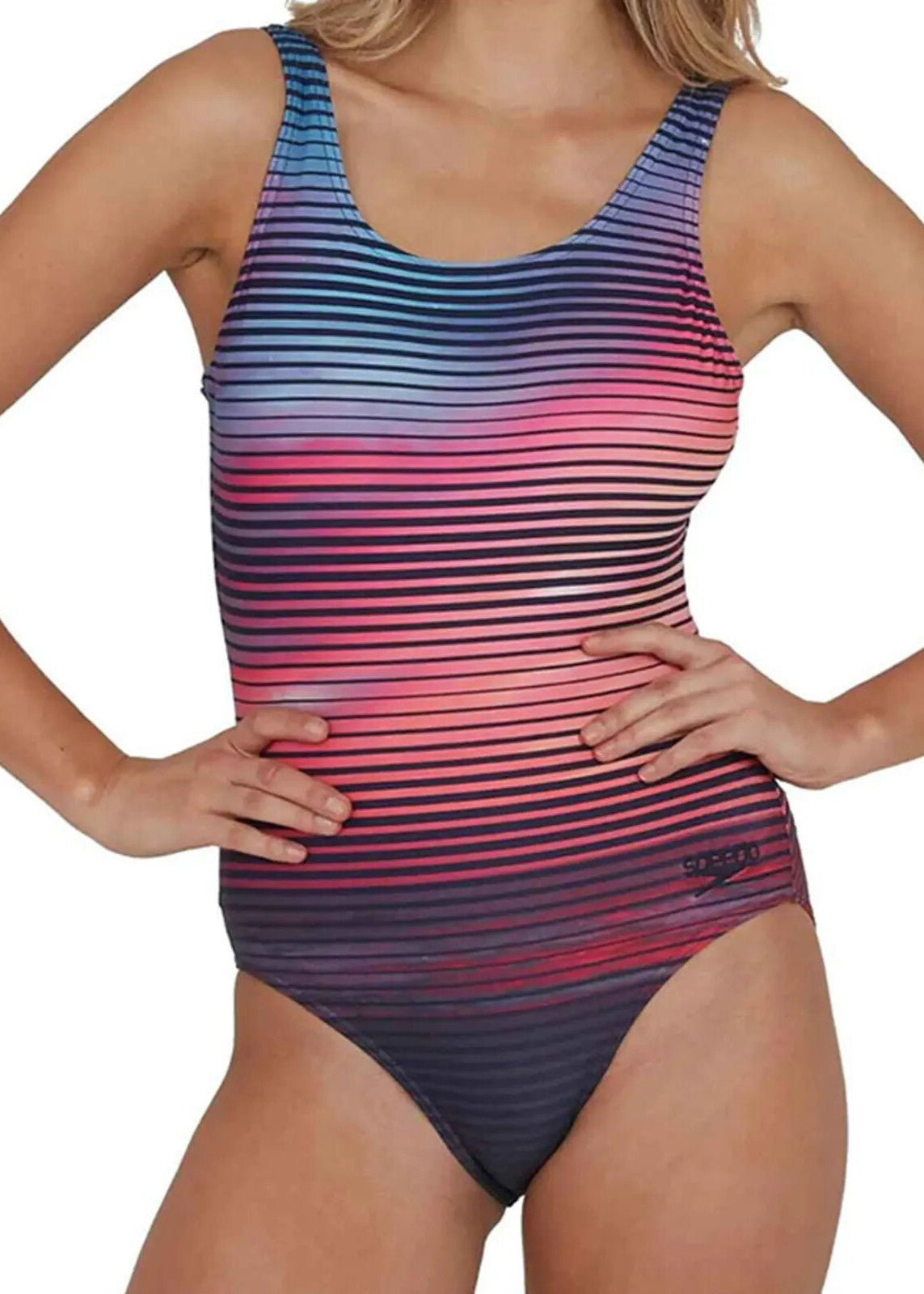 Speedo Women's Digital Placement U-Back Swimsuit Swimming Costume BNWT