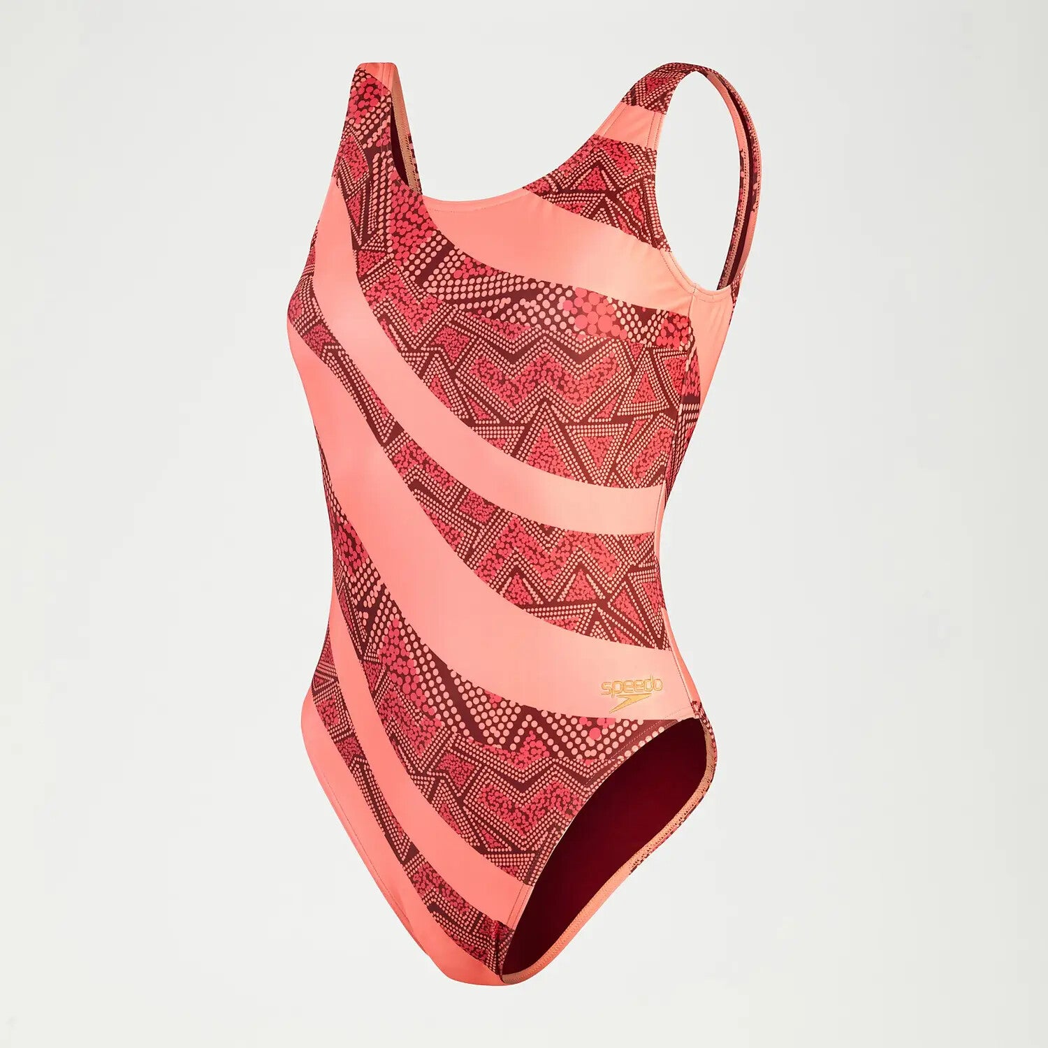 Speedo Women's Printed Allover Deep U-Back Swimsuit Swimming Costume BNWT
