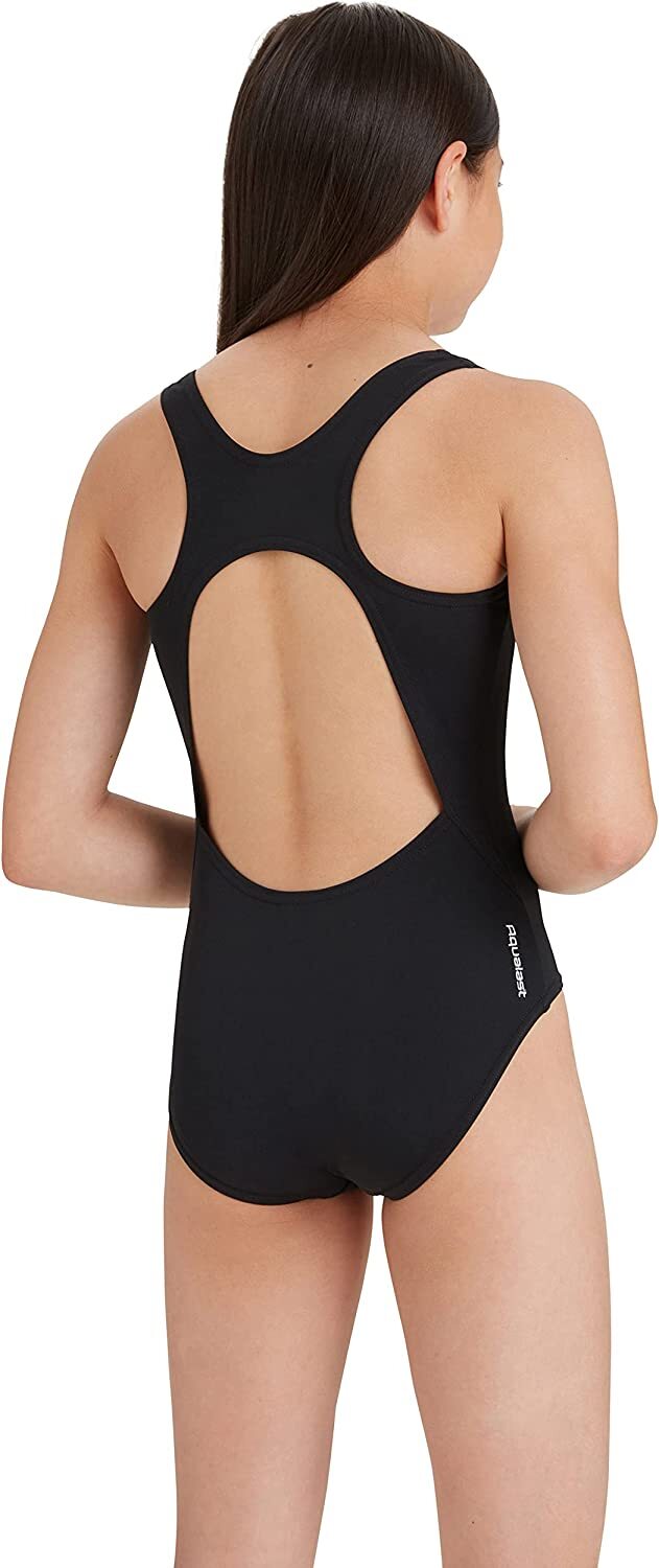 Zoggs Girls Cottesloe Black Sports Back Swimsuit Swimming Costume BNWT