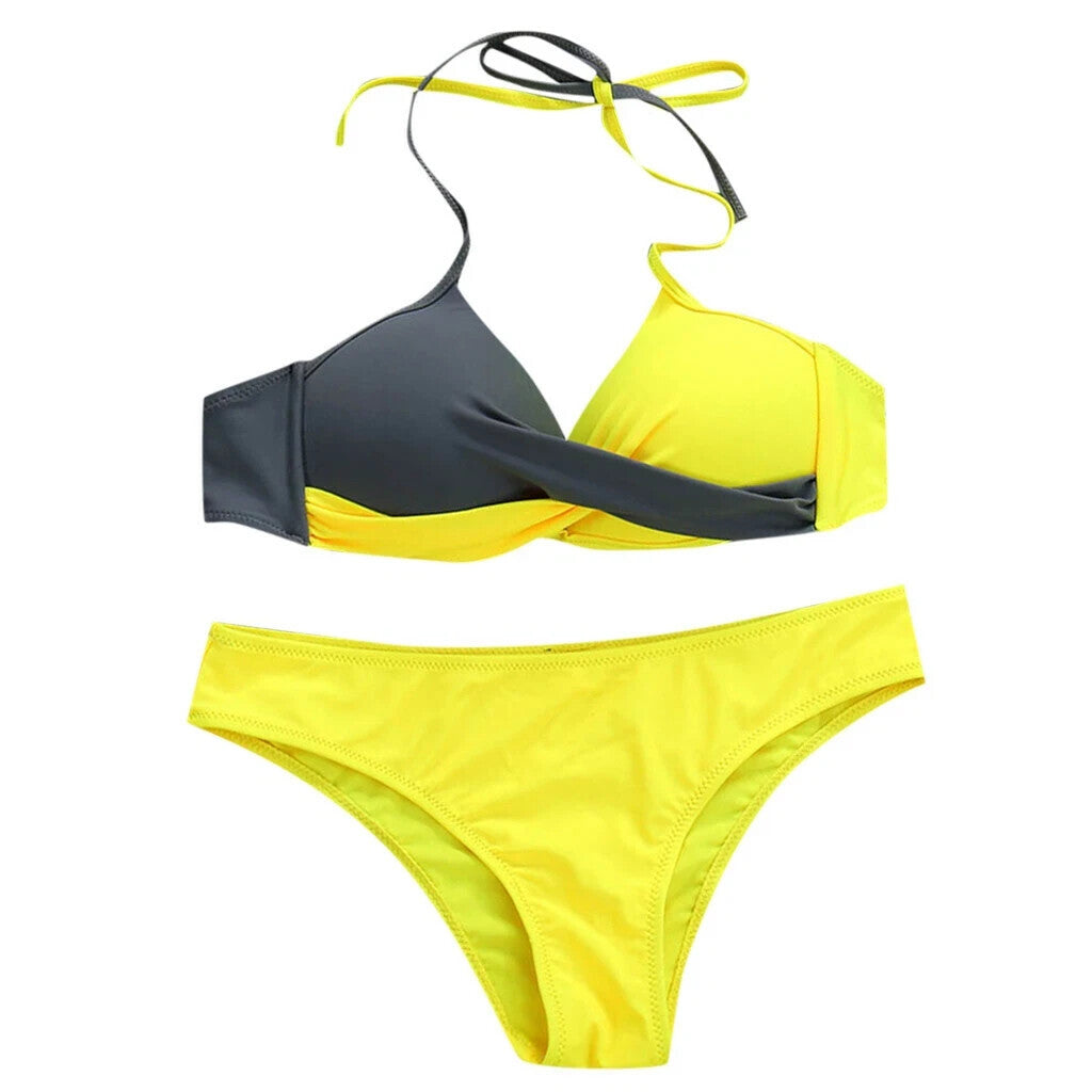 CheChury Women's Padded Push-Up Bikini Swimsuit Swimming Costume BNWT