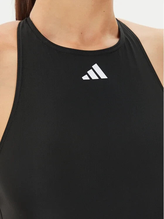 Adidas Women's Solid Tape Swimsuit Swimming Costume Swimwear Ladies HR6474 BNWT