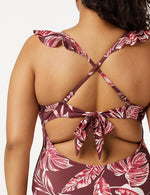 Iris & Lilly Women's Plunge V Neck Ruffle Swimsuit Swimming Costume BNWT
