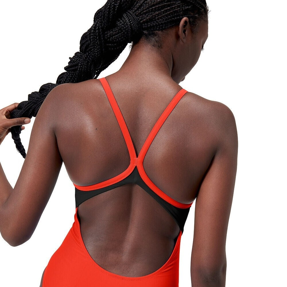 Speedo Women's Colourblock Racerback Swimsuit Swimming Costume Swimwear BNWT