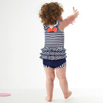 Splash About Happy Nappy Costume Reusable Neoprene Nautical Bows Boy Girl BNWOT