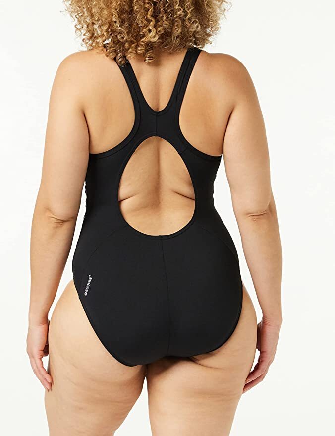 Speedo Women's Boom Logo Splice Muscleback Swimsuit Swimming Costume White BNWT