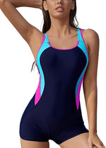 Shekini Women's Boyleg Legsuit Racerback Swimsuit Swimming Costume BNWT