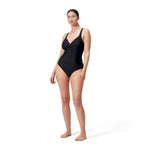 Speedo Women's Shaping Cross Knot Swimsuit Swimming Costume Swimwear Front BNWT